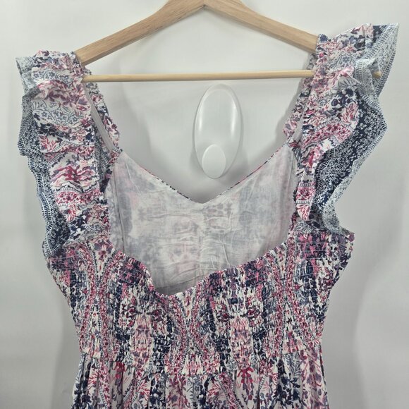 Caroline Constas White Diamond Floral Bohemian Tired Maxi Dress Small FLAW - Picture 14 of 16